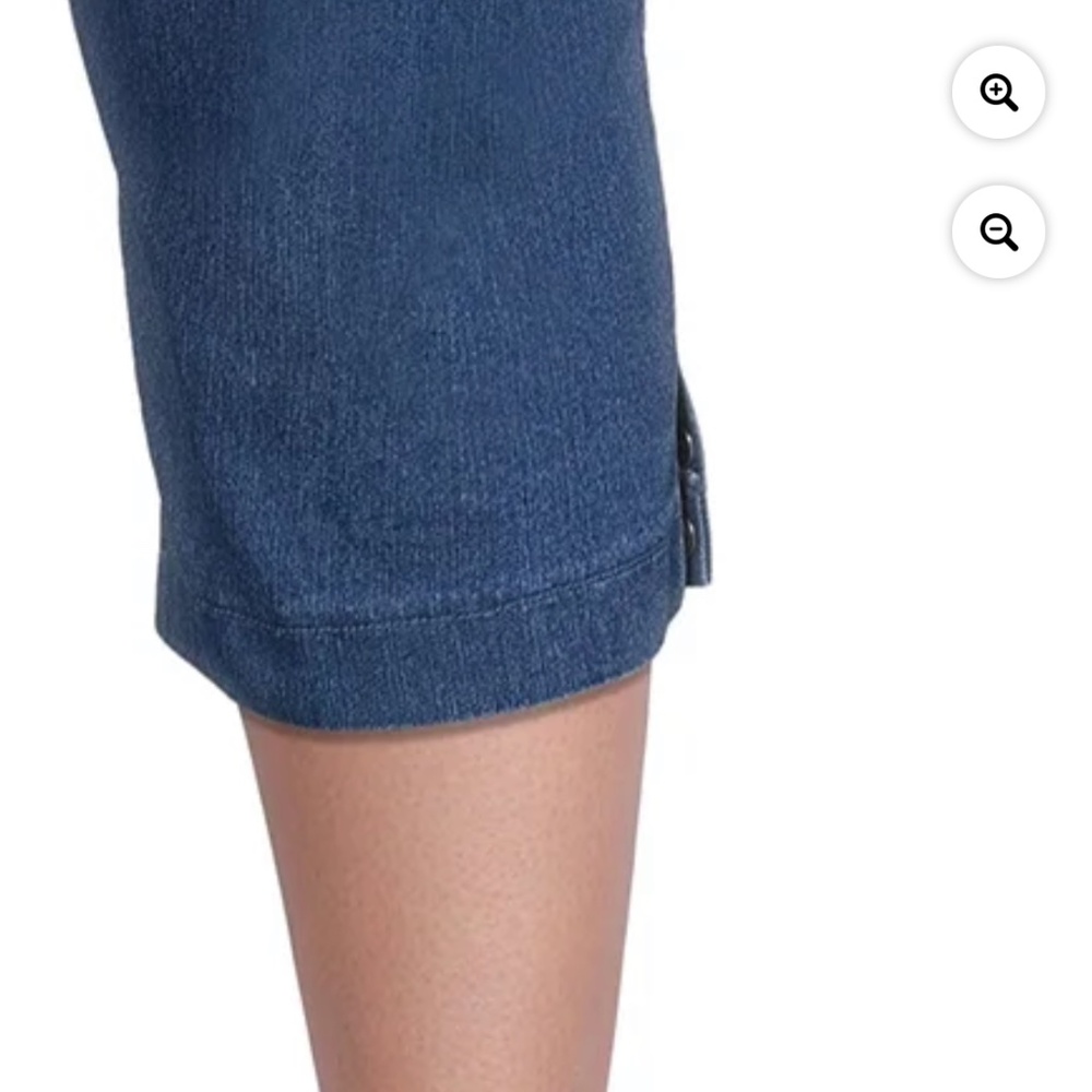 Just My Size Women’s Plus Medium Stonewash Snap Hem Cropped Pants Size 1X NWT - Picture 6 of 10